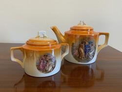Zsolnay Glazed Teapot and Sugar Container