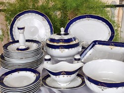 Rare! Hollóházi Gold Rose Decorated New Dinnerware Set