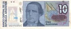 10 austral australes1985-89 Atgentina Hajtatlan foltos