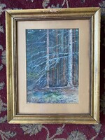 Hard-to-read signature: Frosted Pine Forest