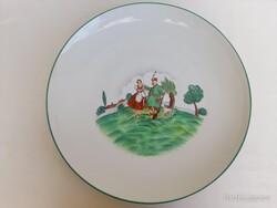 Herendi porcelán 100 éves jubileumi nagyméretü falitányér-Pólya Tibor vadászjelenet