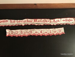 POLCCSÍK - 2 db - 66 x 7 cm - 50 x 6 cm - KÉZIMUNKA - PAMUT