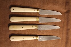 4 db ritka antik francia JOYEUSE kiskés INOX pengével, sárgásfehér nyéllel [X-SAJT]