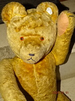 RÉGI PLÜSS JÁTÉK MACI MACKÓ TEDDY SZALMÁS NAGYMÉRET