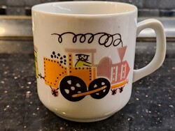 Retro Alföldi porcelán vonatos gyermek bögre RITKASÁG mesemintás