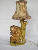 Ancient Blazsek László ceramic lamp bear berry-picking bear