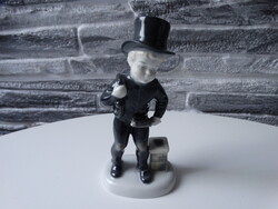 METZLER & ORLOFF NÉMET PORCELÁN KÉMÉNYSEPRŐ FIGURA - 15 CM MAGAS