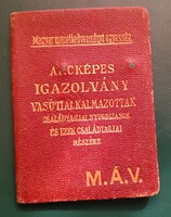 Papírrégiség iratrégiség Horthy-kori vasúti igazolvány szett 1941, 1941-47, 1950-53