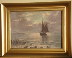 (K) Haeffner Jenő (1894-1944): Sailboat