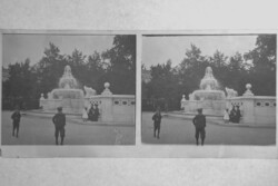 Antik sztereó üvegpozitiv Wittelsbach-kút Berlin   kb1900  GAU3