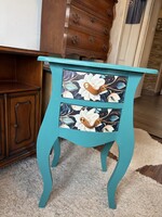 2-drawer Blue Floral Wooden Nightstand for Sale 36,000 HUF BP 17th District
