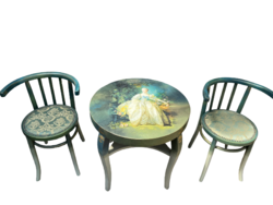 For Sale: Set of 3 Hand-Painted Vintage Living Room Furniture Pieces