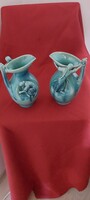 Zsolnay Base Glaze Harvest Pitchers Pair