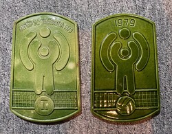 KOMÉP SC Tatabánya 1979 – Ceramic Sports Memorial Plaque Pair