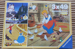 Original classic Ravensburger Walt Disney Cinderella 3x49 pcs puzzle / Made in West Germany