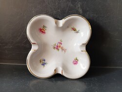 Retro Kőbányai Porcelain (Drasche) small floral ashtray