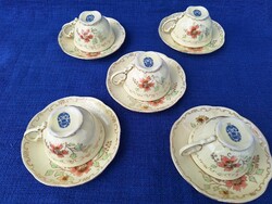 Zsolnay Coffee and Espresso Cup Set + Saucer 5 pcs