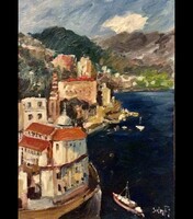 Mediteran tájkép - festmény