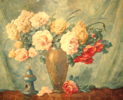 ŐSZI AKCIÓ! GARANTÁLTAN EREDETI CSODÁS KOMÁROMI KACZ ENDRÉNÉ / 1883-1954 / VIRÁGCSENDÉLET