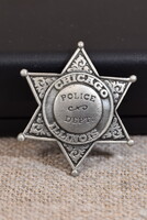 Militária Police Dept Chicago Illinois Sheriff style Fine Pewter jelvény USA replika 1993
