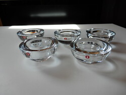 Set of 5 Finnish Iittala Glass Candle Holders