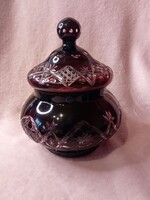 2611/8 Burgundy Glass Bonbonnier