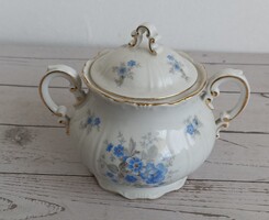 Zsolnay porcelain blue peach blossom sugar container!
