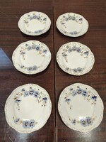 Set of 6 Zsolnay Cornflower Pattern Dessert Plates