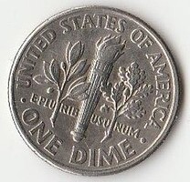 Régi amerikai pénz, 10 cent