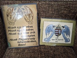 Irredenta painted glass images, 2 pcs