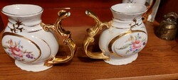 Pair of Gold-Trimmed Drinking Cups