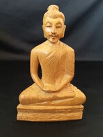 Kézzel faragott fa Buddha-szobor