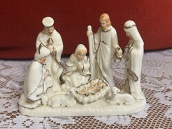 Régi porcelán betlehem – kínai gyártás, aranyozott