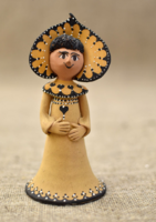 Ceramic Girl Figurine with Kokoshnik Headdress