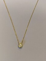 Modern buton foglalatos csúszka medál és nyaklánc cca:0,25 ct