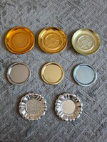 Retro anodized aluminum coaster and small plate set (8-piece mixed lot)