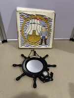 Retro Soviet naval wall mirror with thermometer - Nikolaev (30 cm, in box)