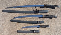 Vintage Decorative Samurai Swords Set