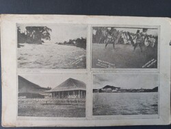 Antik  képeslap Camp Keithley, Lanao-tó, Moro harci tánc és katonai tábor, Fülöp-szigetek 1909