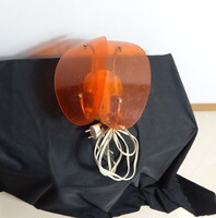 Retro Space Age table / wall lamp, orange plexi, 1970s