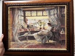 Classic Style Canvas Reproduction in Patinated Frame (Charles James Lewis)