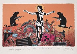 DrMáriás - Mick Jagger és az élőzene feltámad 30 x 42 computer print, merített papír