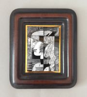 Zsűrizett, sorszámozort Hollóházi Porcelánkép (Szász Stúdió, 1979) – IDEA matrica, limitált kiadás!