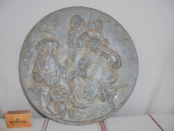 Raw aluminum casting wall decoration - pub musicians