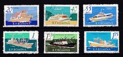 1961 Romanian Fully Stamped Postage Stamp Sheet with Ships