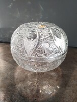 Labelled Imperlux 24% Lead Crystal Sphere Bonbonnière / Box - West Germany, 1970s-1980s, flawless