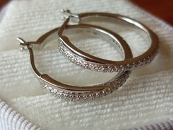 0,20 CT moissanit karika fülbevaló – 925 sterling ezüst