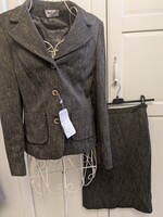 MONA női S/M-es klasszikus női kosztüm,szürke  őszi-téli kosztüm, üzleti szett, új, cimkés