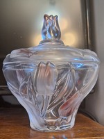 1980K. Secession style marked German walther crystal bonbonier 17cm flawless!