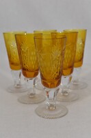 Ajka Crystal Grape Colored Crystal Short Drink Glass Set, 6 pcs, Hungary